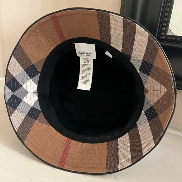 Burberry Checkered Bucket Hat - Brown, Red, Black, White - Picture 5 of 6